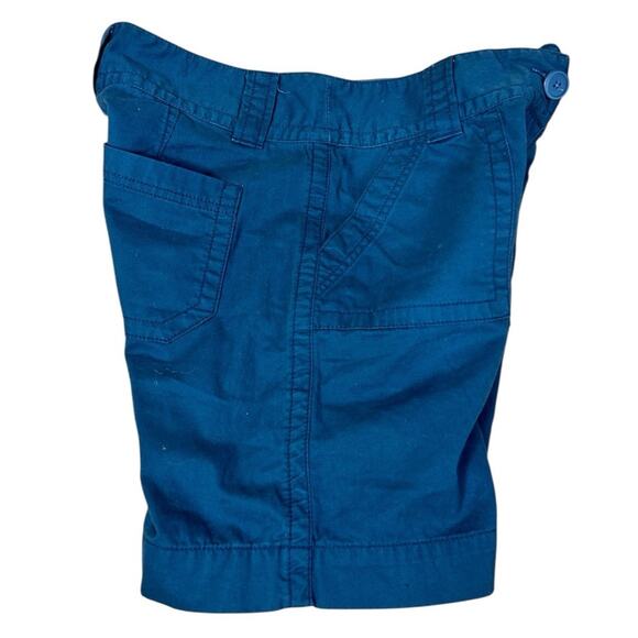 Women's Ann Taylor LOFT Blue Boyfriend Utility Shorts Sz 4 Cotton 8" Inseam - Picture 2 of 5